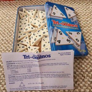 🔺 Tri-Ominos Game – Like New, Metal Box Edition 🔺